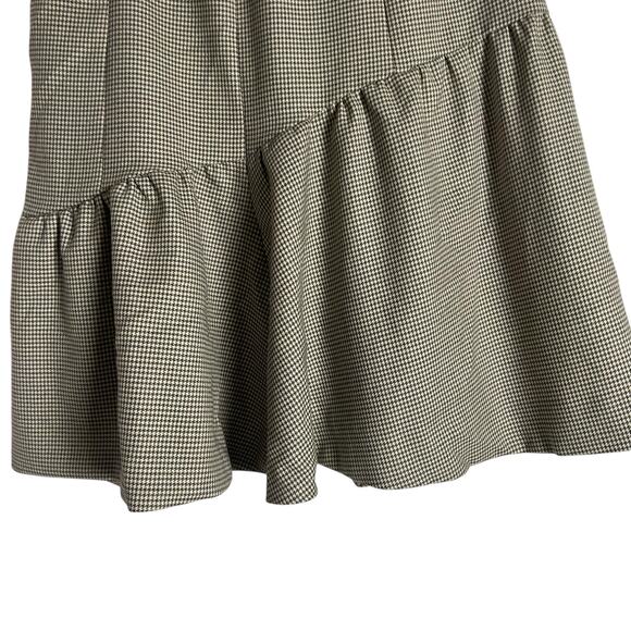 Rebecca Taylor Brown Pink Wool Houndstooth A-Line Knee Length Skirt Size 6 - Picture 5 of 10